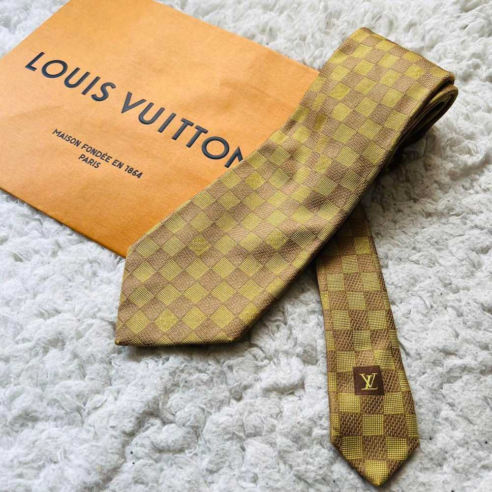 Extreme Louis Vuitton Necktie Damier Silk Rare Co… - image 5