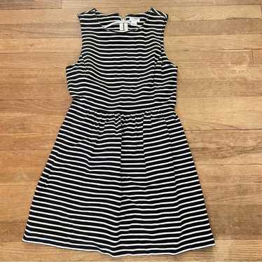 J. Crew black and white striped sleeveless zip bac