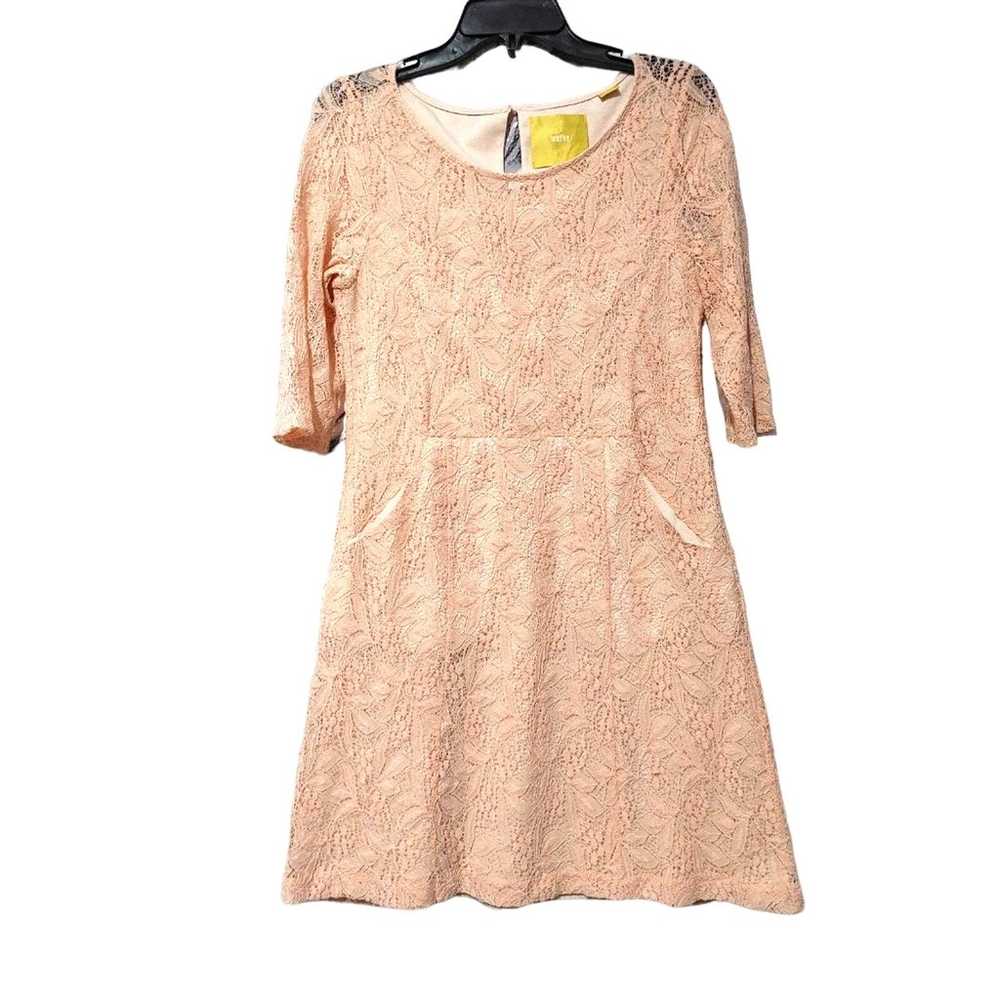 Anthropologie Maeve peach pink lace dress - image 1