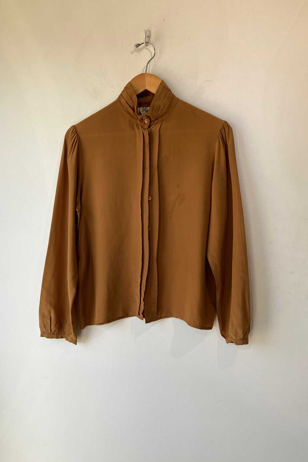 Vintage Kenar Brown Silk Shirt - image 1