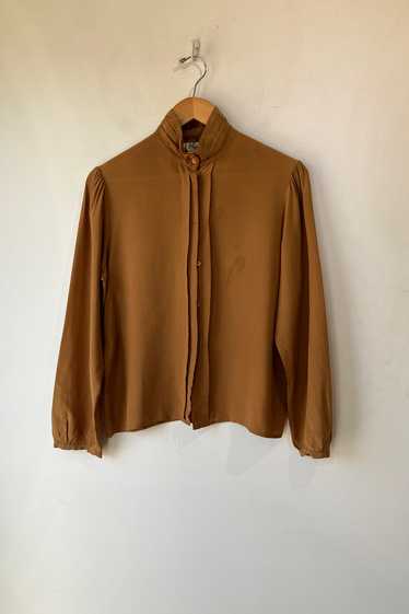 Vintage Kenar Brown Silk Shirt - image 1