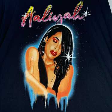 Aaliyah Men’s Women’s Black Graphic T-Shirt Sz 2XL - image 1