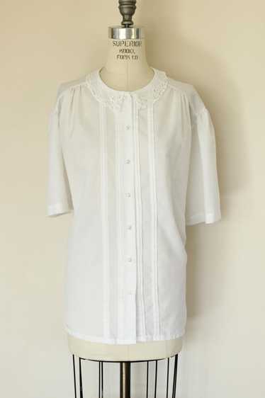 Vintage 1980s 1990s Volup Ms. Bond White Blouse