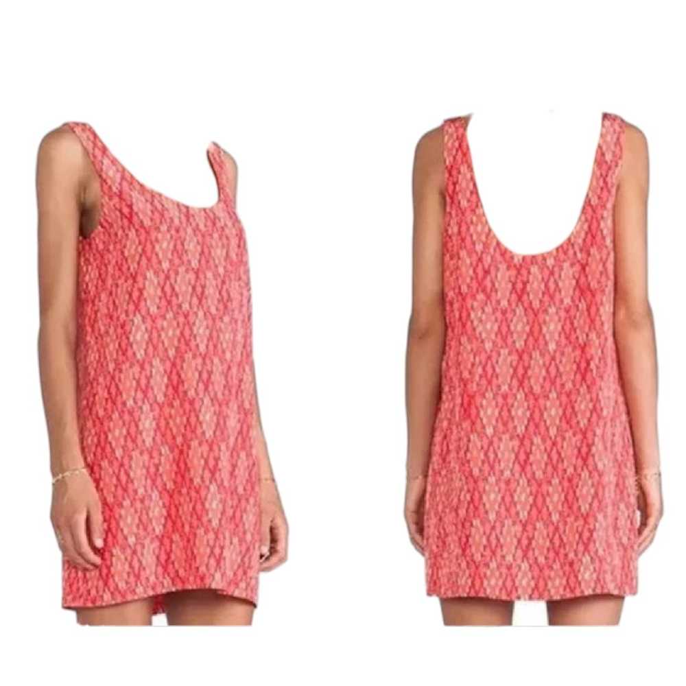 Joie Dawna Silk Tank Mini Dress Spiced Coral Ikat… - image 3