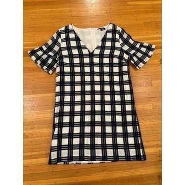 Madewell navy/white plaid short sleeve dress - image 1