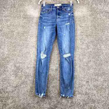 Garage Authentic Blue Skinny Ankle High Rise Distr