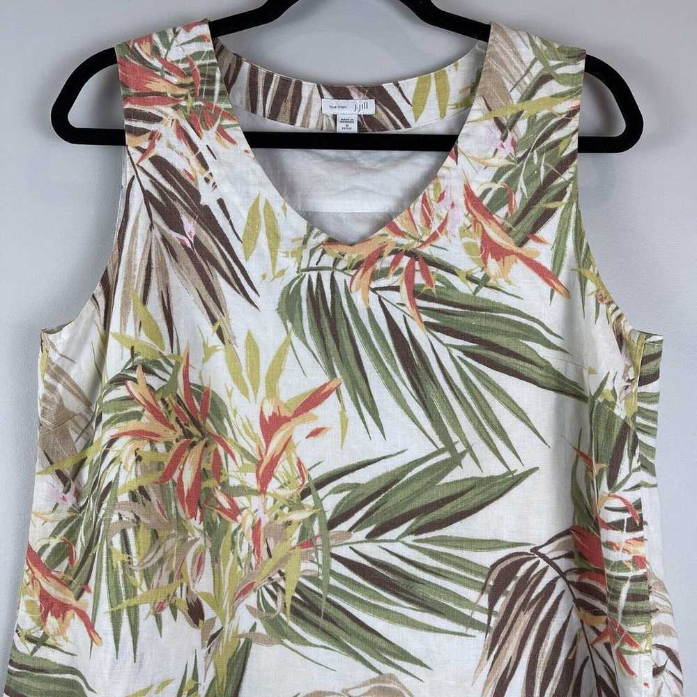 J Jill Love Linen Dress Women M Petite Tropical J… - image 3