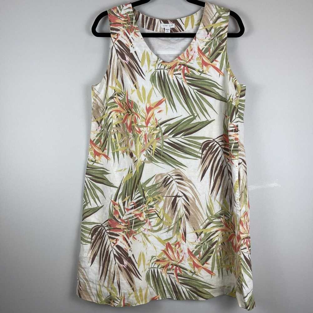 J Jill Love Linen Dress Women M Petite Tropical J… - image 4