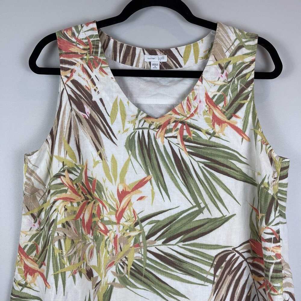 J Jill Love Linen Dress Women M Petite Tropical J… - image 5