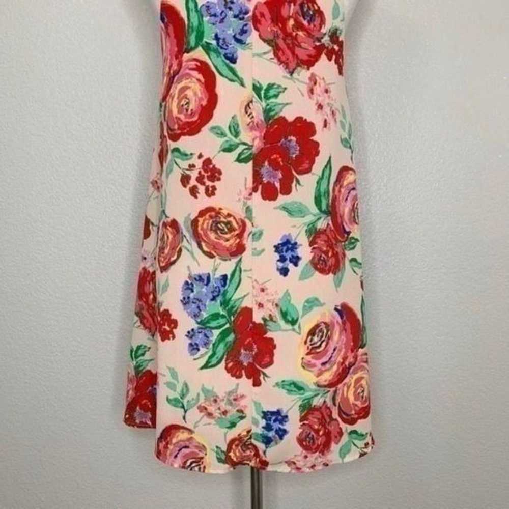 Everly Pink Floral Mock Neck Dress - image 11