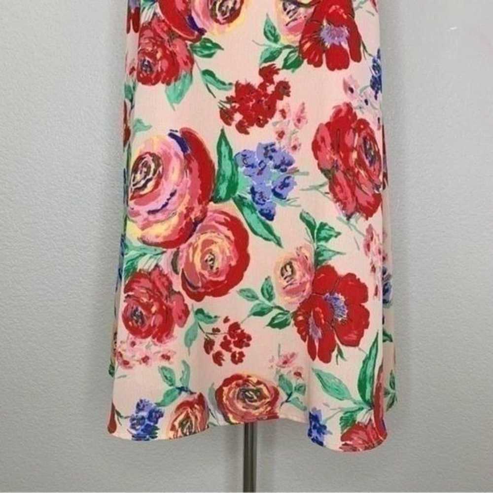 Everly Pink Floral Mock Neck Dress - image 5