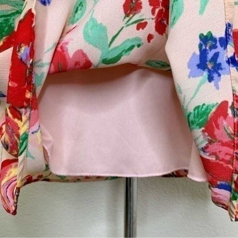 Everly Pink Floral Mock Neck Dress - image 6