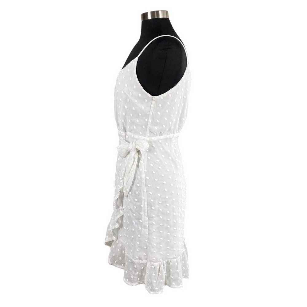 Gianni Bini White Swiss Dot Faux Wrap Sundress La… - image 2