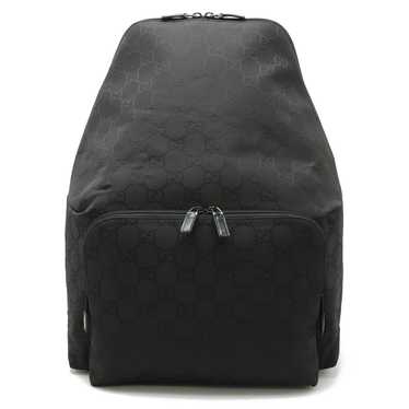 Gucci Gg Nylon Black Canvas Backpack Bag (Pre-Own… - image 1