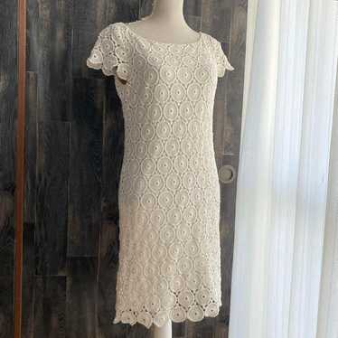 RED VALENTINO one-piece dress in cotton lace, ivo… - image 1