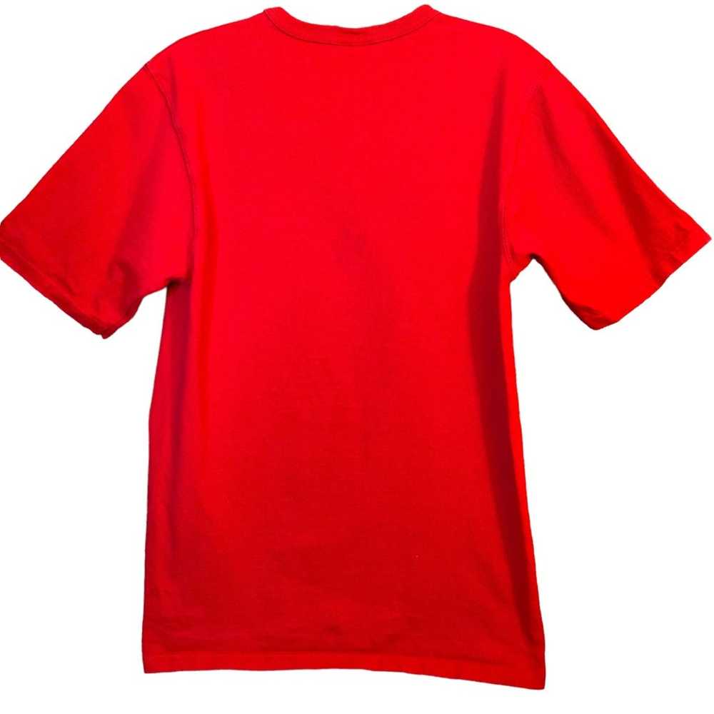 Vintage Champion Red Graphic T- Shirt Gold Logo S… - image 2