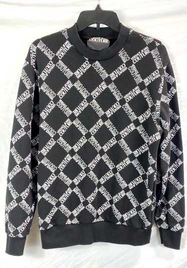 Versace Black Geometric Logo Print Sweater M