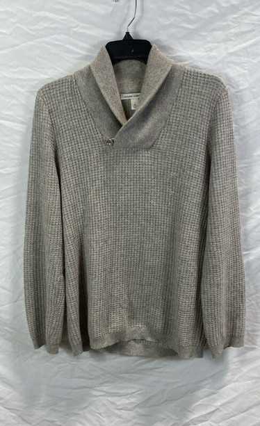 Autumn Cashmere Womens Gray Cashmere Waffle-Knit … - image 1