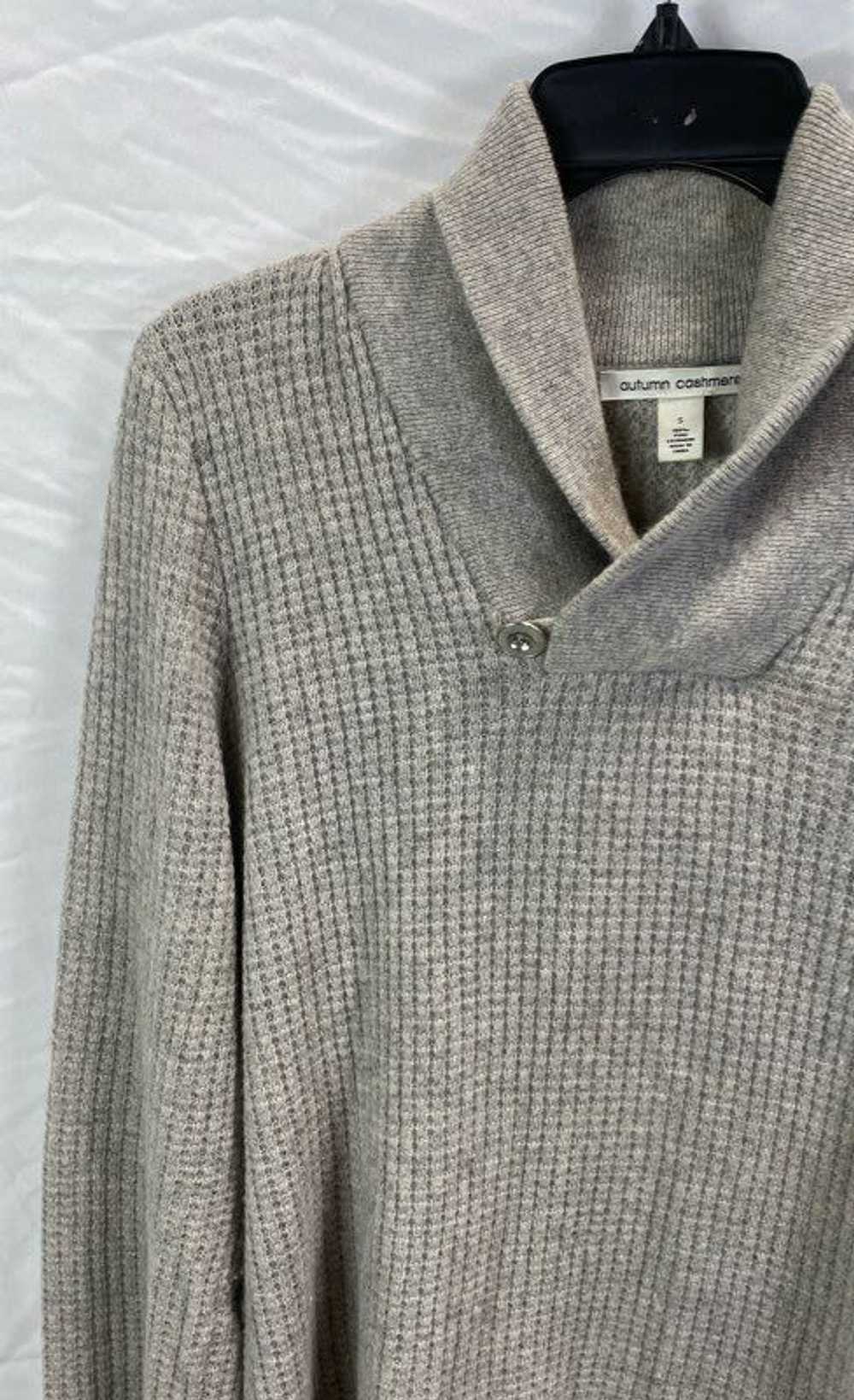 Autumn Cashmere Womens Gray Cashmere Waffle-Knit … - image 3