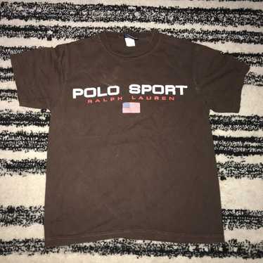 Polo sport tee shirt short sleeve brown vintage - image 1