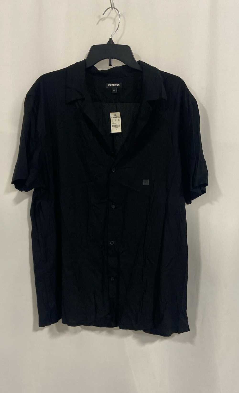 NWT Express Mens Black Classic Short Sleeve Colla… - image 1