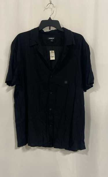 NWT Express Mens Black Classic Short Sleeve Colla… - image 1