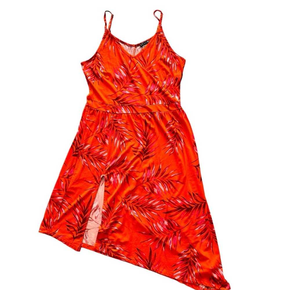 Palm Leaf Asymmetrical Dress - image 2