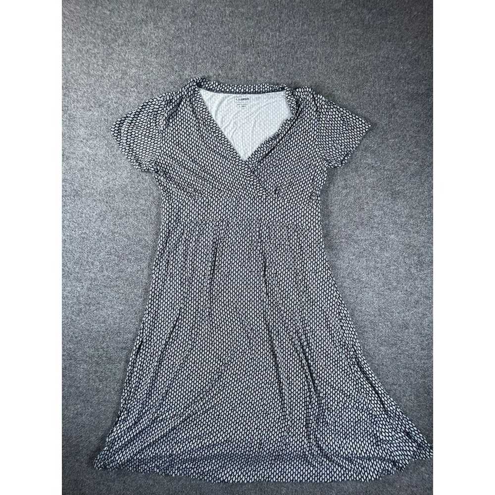 LL Bean Dress Women’s L Reg Blue White Short Slee… - image 1