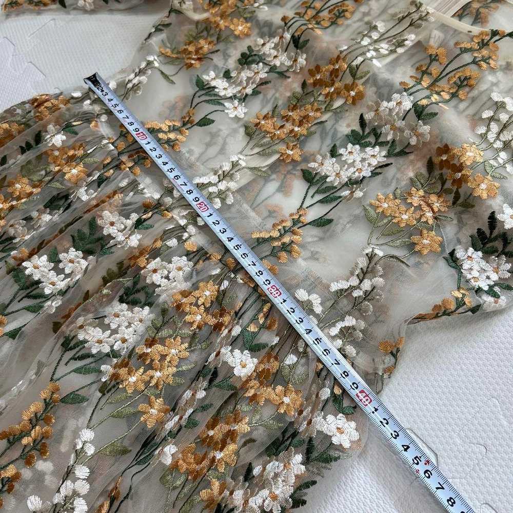 JIANSHAN Flower Embroidery Sheer Dress - image 11