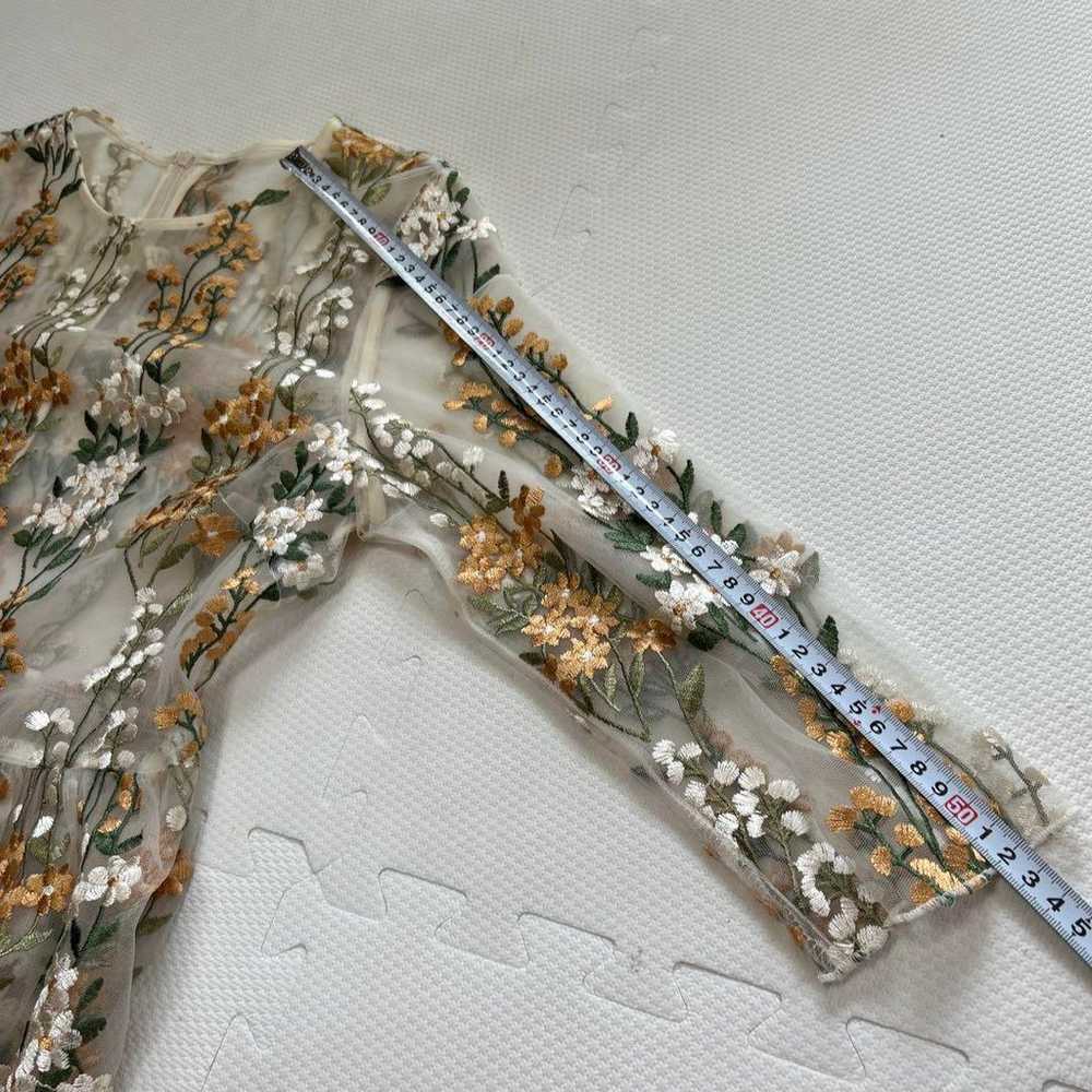 JIANSHAN Flower Embroidery Sheer Dress - image 12