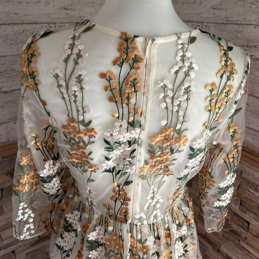 JIANSHAN Flower Embroidery Sheer Dress - image 8