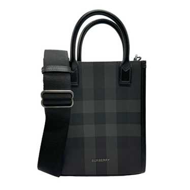 Burberry Nova Check Black Leather Handbag (Pre-Ow… - image 1