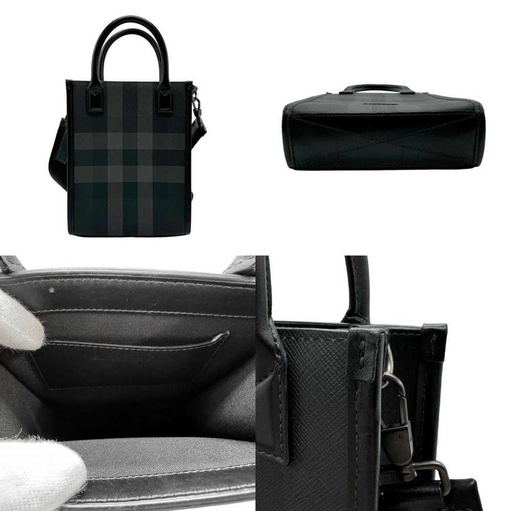 Burberry Nova Check Black Leather Handbag (Pre-Ow… - image 3