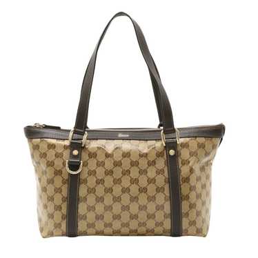 Gucci Gg Canvas Brown Canvas Tote Bag (Pre-Owned)