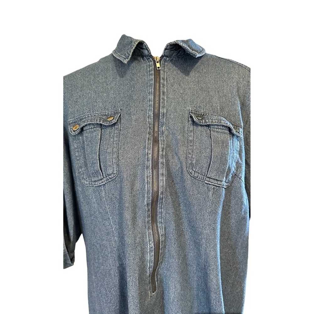 J Glee chambray denim casual shirt dress, blue, k… - image 4