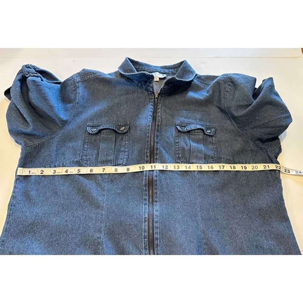 J Glee chambray denim casual shirt dress, blue, k… - image 6