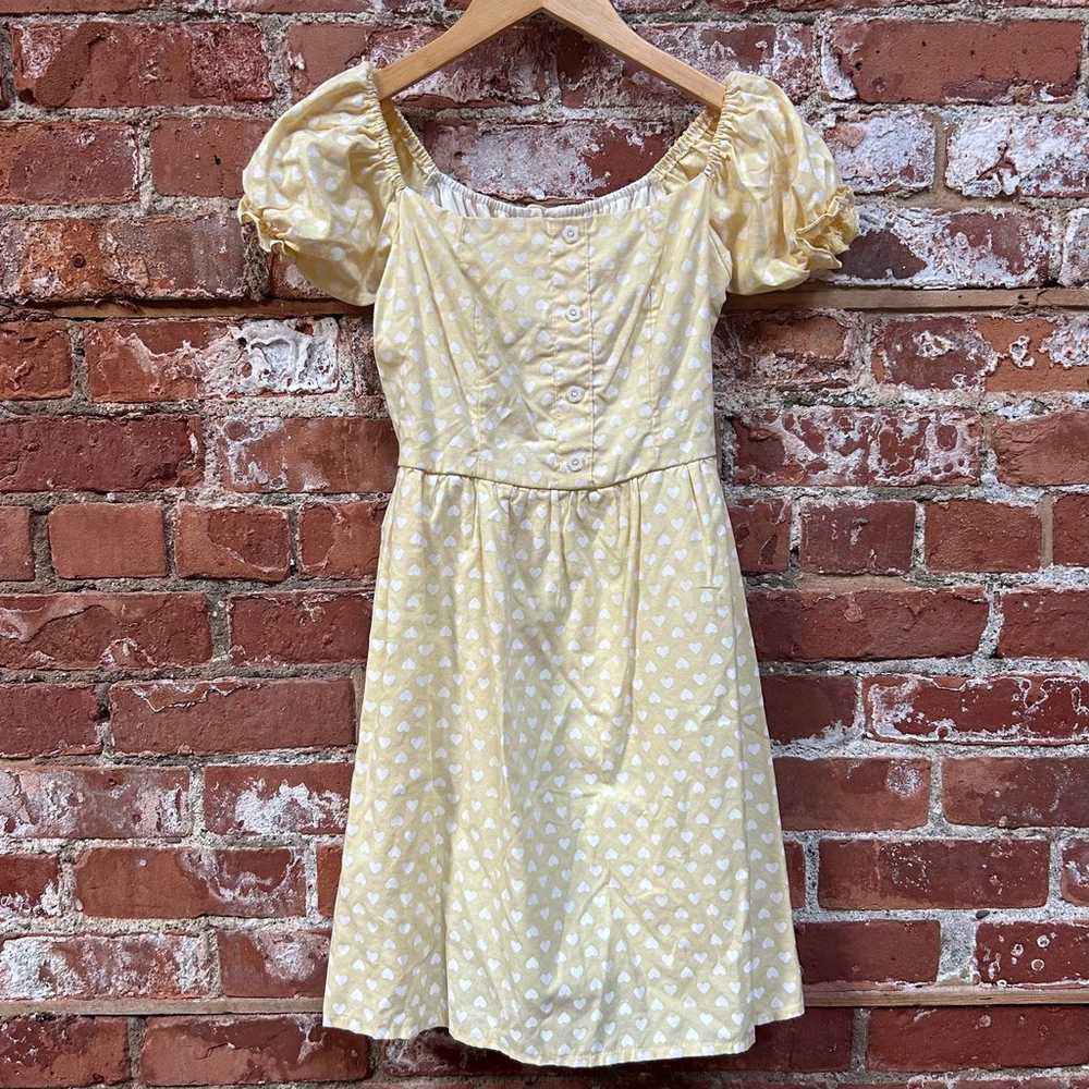 Yellow mini hearts mini dress - image 1