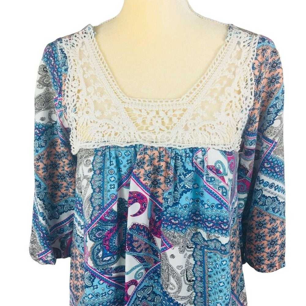 Umgee Usa Women Mixed Floral Paisley Print Tunic … - image 3