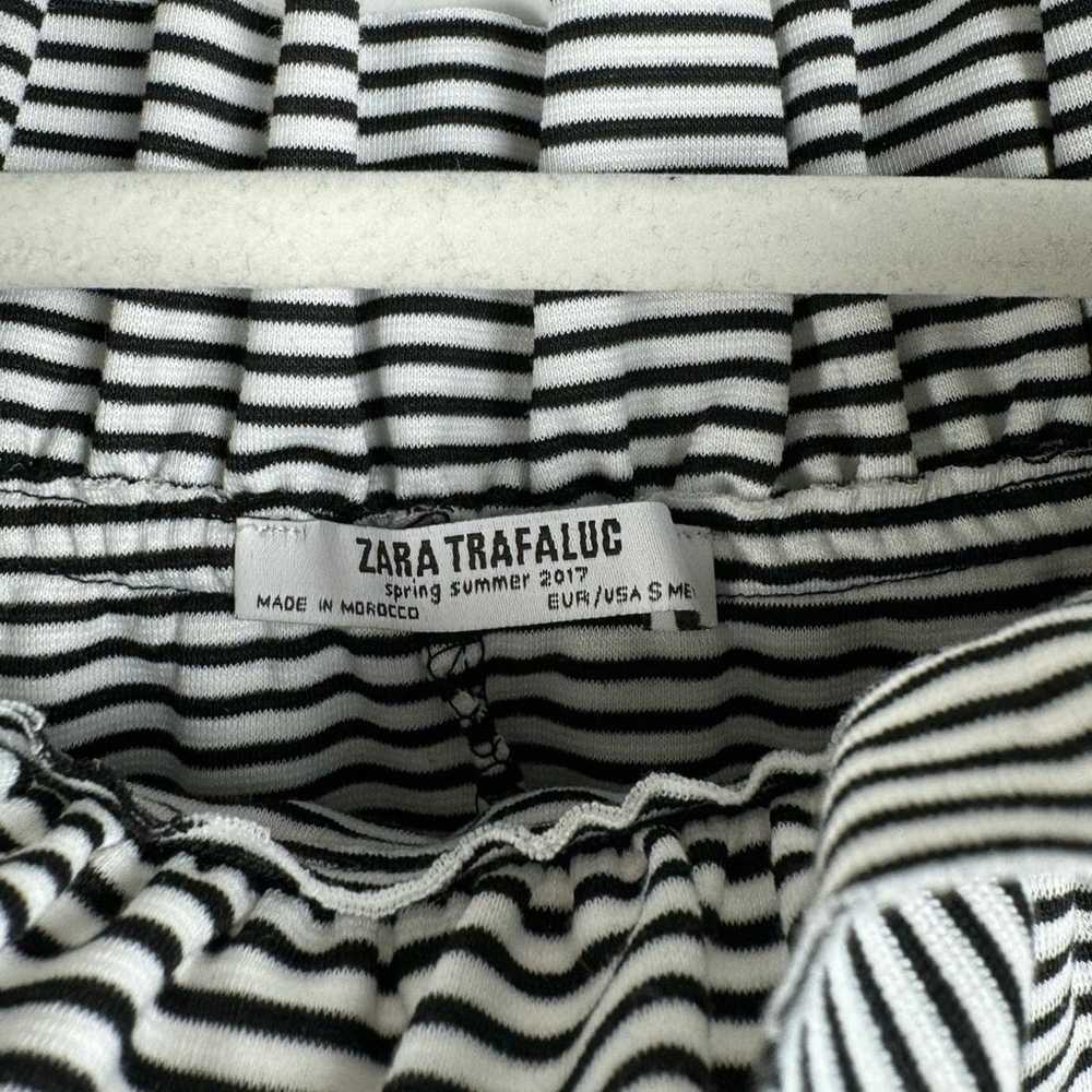 Zara Trafaluc Women’s Black White Striped Off Sho… - image 5