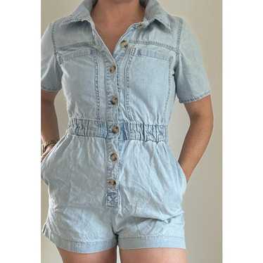 Zara Denim Shorts Romper. Small