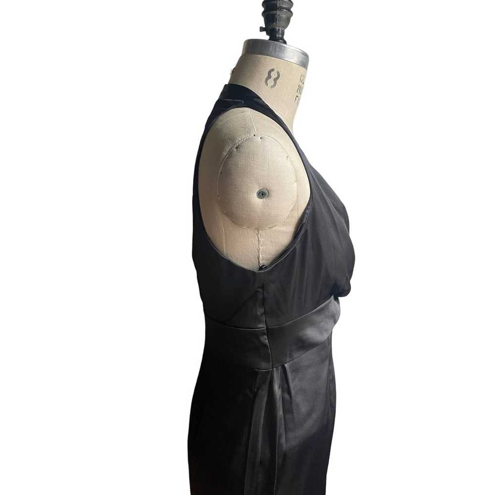 Vintage Evan Picone Black Dress Satin Sleeveless … - image 3