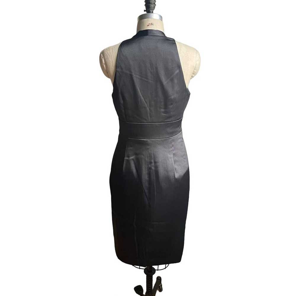 Vintage Evan Picone Black Dress Satin Sleeveless … - image 5