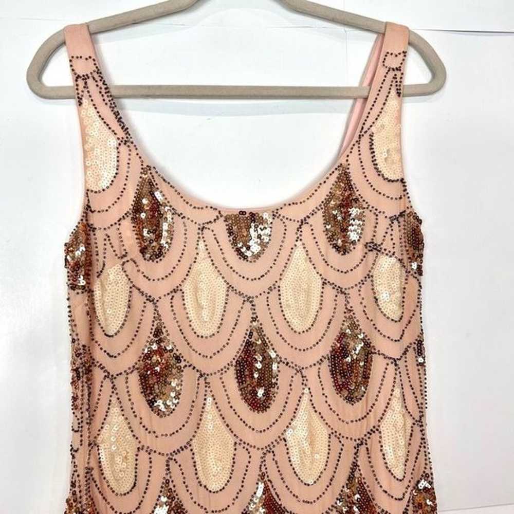 GB Gianni Bini Sequin Dress Pink Peach Gold Mediu… - image 2