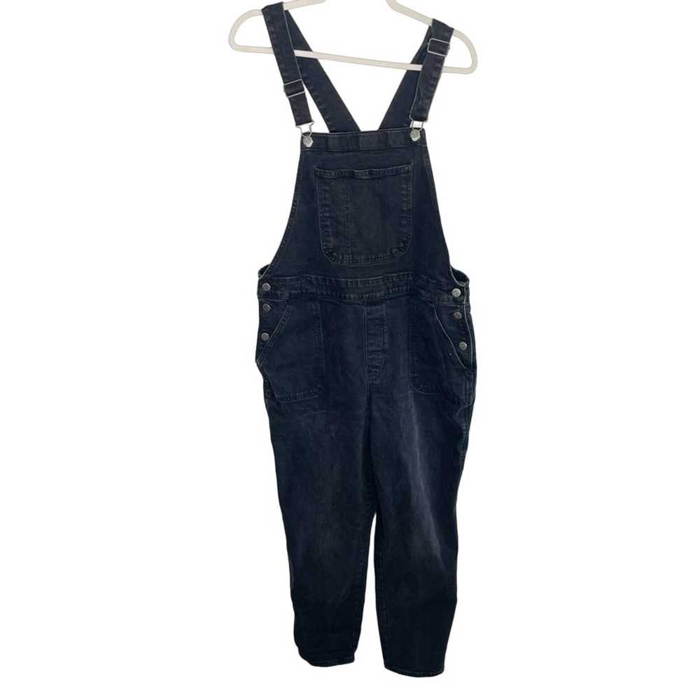 OLD NAVY Black Denim Straight Leg Overalls Size 16 - image 1