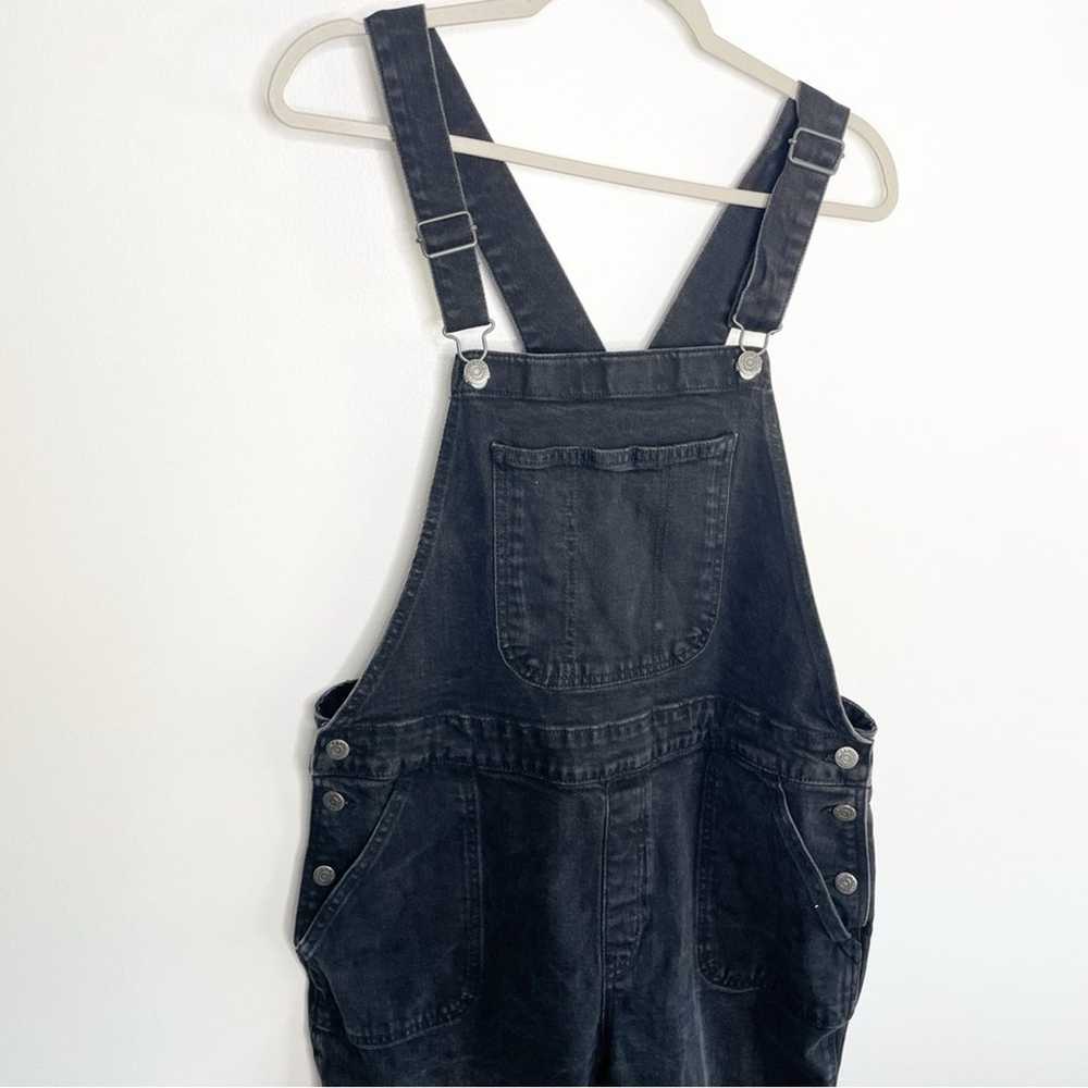 OLD NAVY Black Denim Straight Leg Overalls Size 16 - image 2