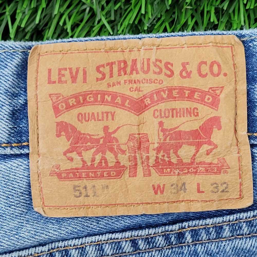 Levi's LEVIS 511 Distressed Jeans 34x31 Faded Sto… - image 4