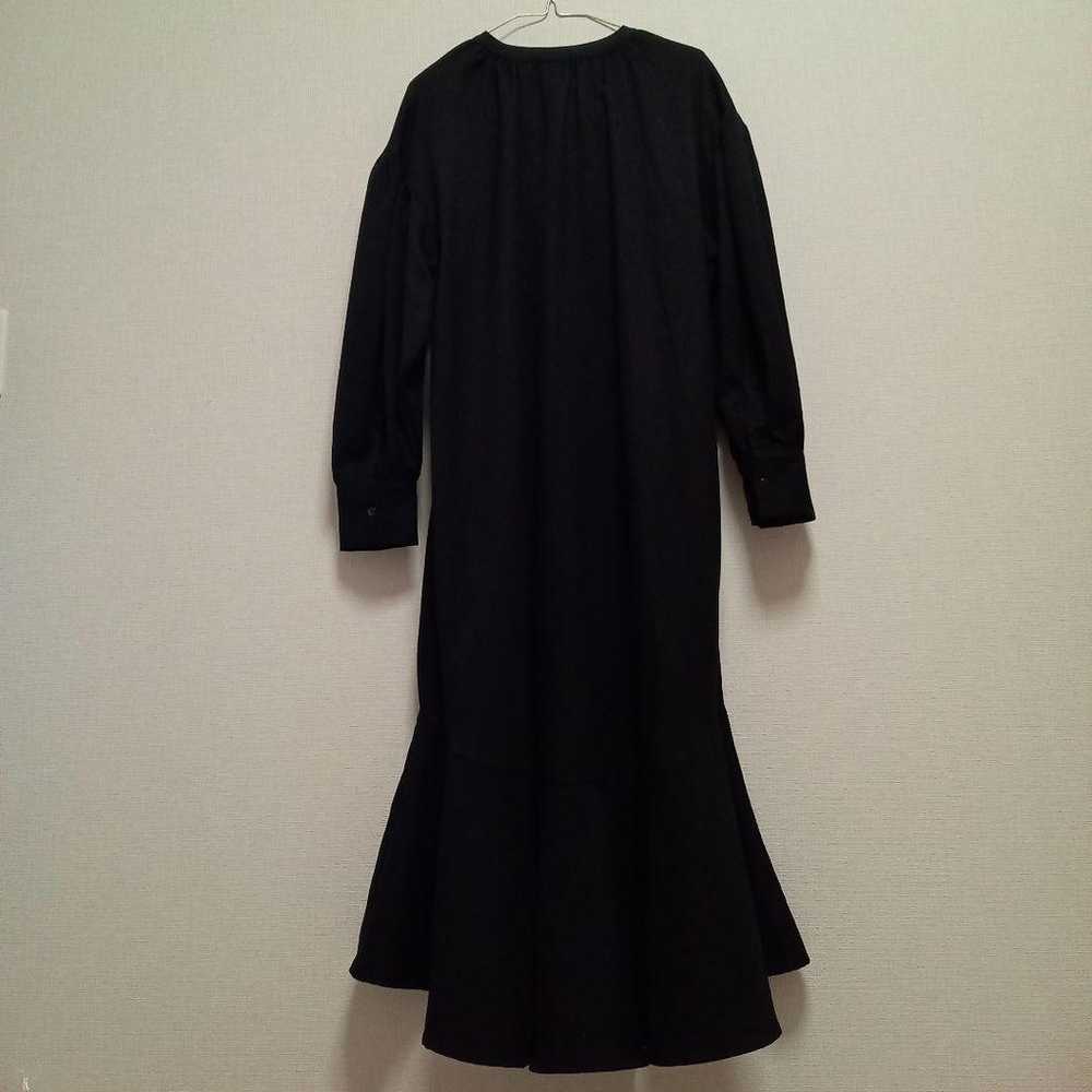 Coca Flare Shirt Dress Long Sleeve Black Long Max… - image 12