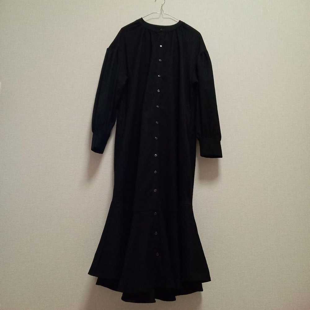 Coca Flare Shirt Dress Long Sleeve Black Long Max… - image 4