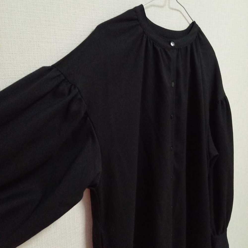 Coca Flare Shirt Dress Long Sleeve Black Long Max… - image 5