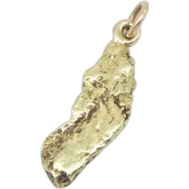 18K Textured Nugget Raw Cluster Pebble Charm/Penda